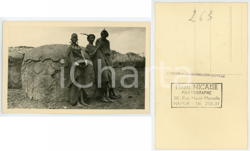 1930 C. ZAGOURSKI «L'Afrique qui disparaît» KENIA Parmi les MASSAI *Postcard 169  Fotocartolina postale d'epoca, appartenente alla 2^serie «L'Afrique qui disparaît» del fotografo Casimir Zagourski (Léopoldville).N°169, non viaggiata.  GOOD/buono  FORMATO: 14x9 cm originale e autentica 1
