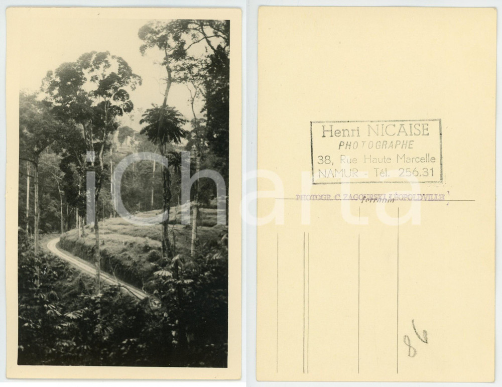 1930 C. ZAGOURSKI «L'Afrique qui disparaît» Route vers MAYOMBE Postcard n.200  Fotocartolina postale d'epoca, appartenente alla serie &laquo;L'Afrique qui dispara&icirc;t&raquo; del fotografo Casimir Zagourski (L&eacute;opoldville).N&deg;200, non viaggiata.CONDIZIONI: GFORMATO: 14x9 cm    originale e autentica 1