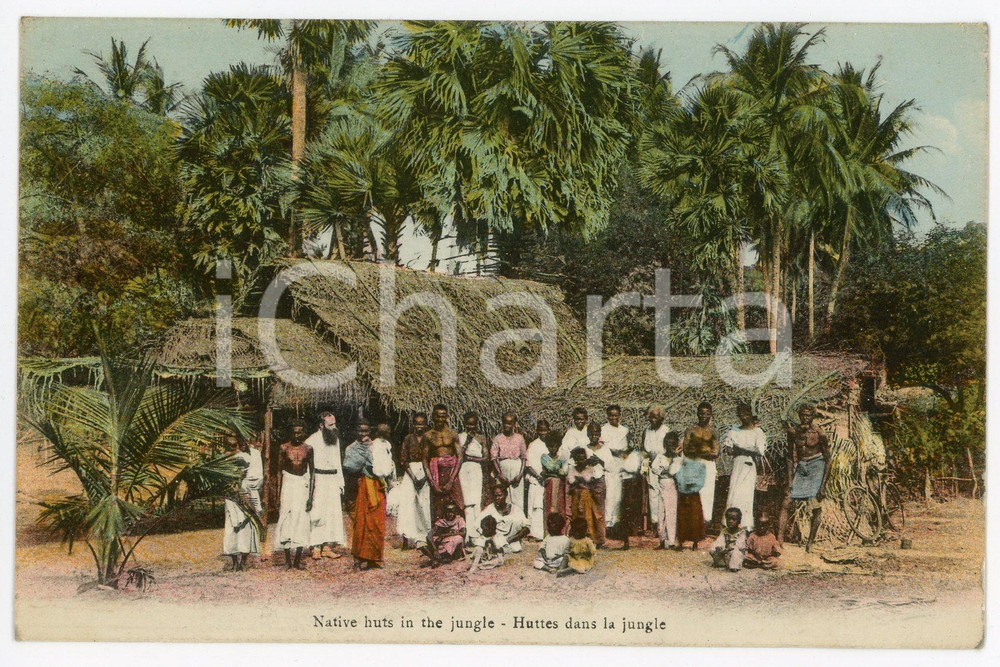 1921 CEYLON SRI LANKA Diocese of TRICOMALEE Native huts in the jungle - Postcard Cartolina postale d'epoca, viaggiata. CONDIZIONI: FAIRFORMATO: FP    originale e autentica 1