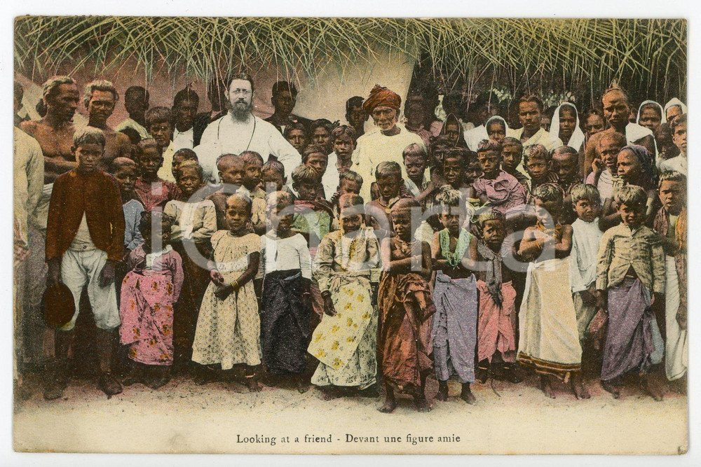 1921 CEYLON - SRI LANKA Diocese of TRICOMALEE Looking at a friend - Postcard FP Cartolina postale d'epoca, viaggiata. CONDIZIONI: FAIRFORMATO: FP    originale e autentica 1