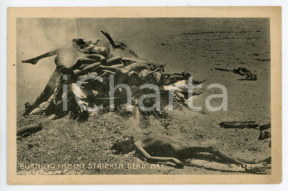 1920 ca CALCUTTA (INDIA) Burning famine stricken dead 1 - Postcard FP NV Cartolina postale d'epoca, non viaggiata.CONDIZIONI: FAIRFORMATO: FP    originale e autentica 1