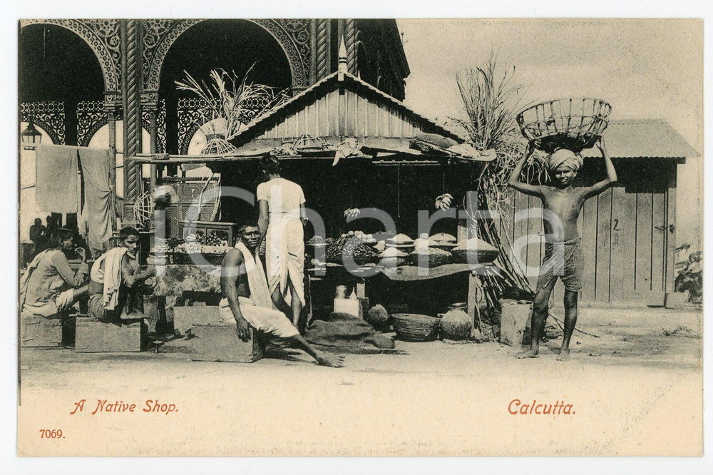 1900 ca CALCUTTA - INDIA A native shop - Vintage Postcard FP NV Cartolina postale d'epoca, non viaggiata. CONDIZIONI: FAIRFORMATO: FP    originale e autentica 1