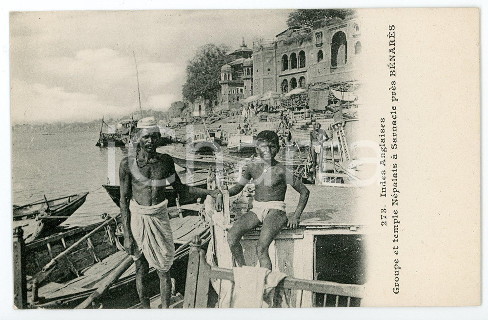 1900 ca BENARES - INDIA Temple Népalais à Sarnacle - Vintage Postcard FP NV Cartolina postale d'epoca, non viaggiata. CONDIZIONI: FAIRFORMATO: FP    originale e autentica 1