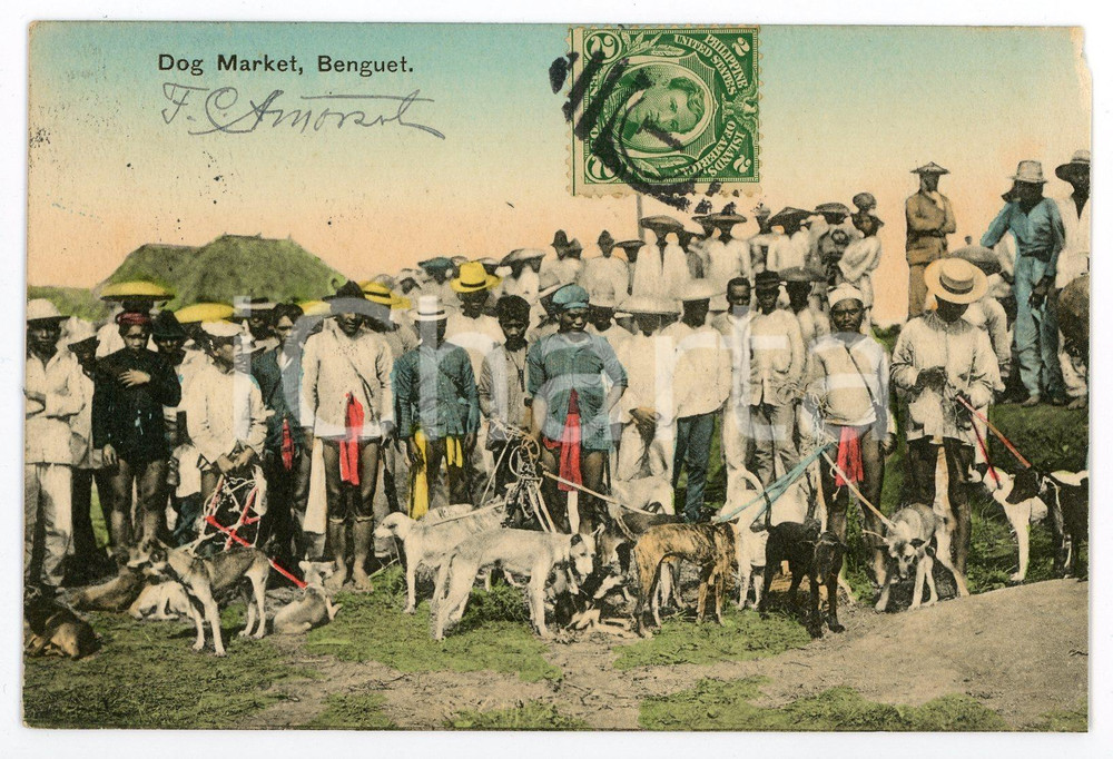 1911 BENGUET (PHILIPPINES) Dog market - Vintage Postcard FP VG Cartolina postale d'epoca, viaggiata. CONDIZIONI: FAIRFORMATO: FP    originale e autentica 1