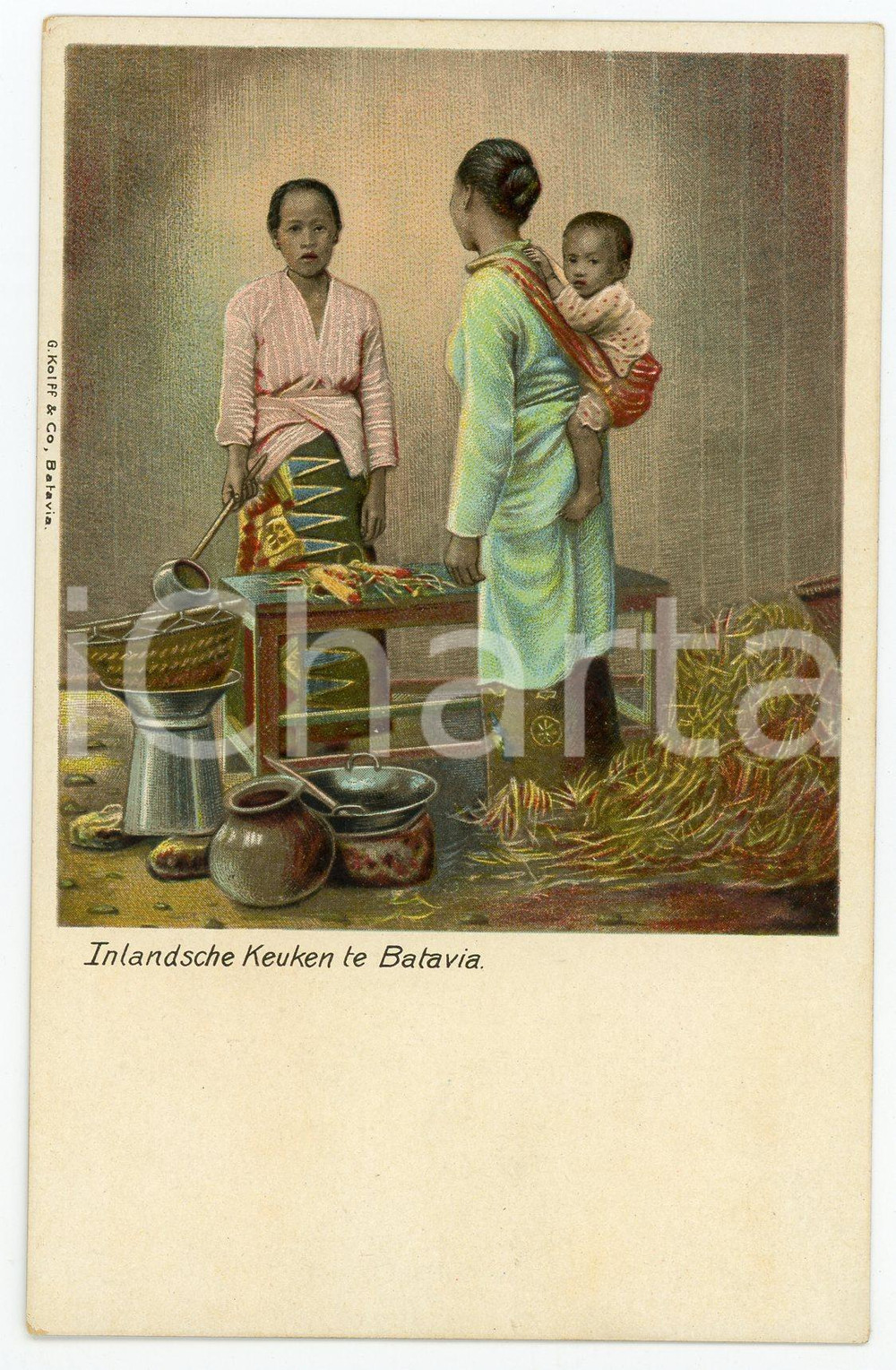 1900 ca BATAVIA - DUTCH EAST INDIES Traditional cuisine - Postcard FP NV Cartolina postale d'epoca, non viaggiata.CONDIZIONI: FAIRFORMATO: FP    originale e autentica 1