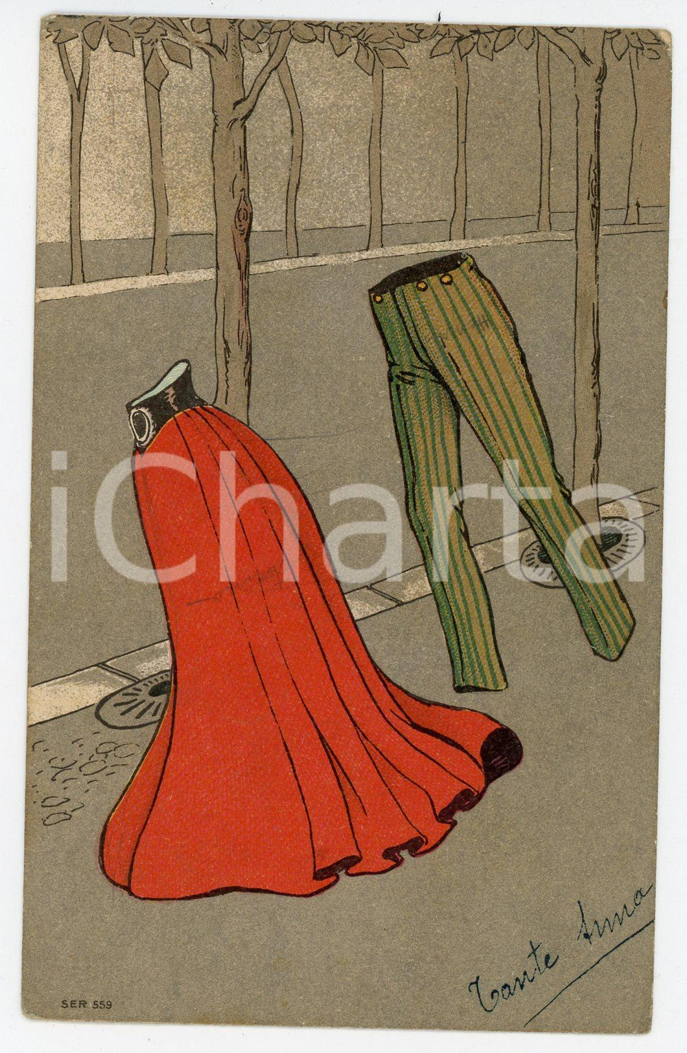 1920 ca HUMOUR - AMOUREUX Femme et mari - Pantalon vivant - Carte postale FP (3)  Cartolina postale d'epoca, non viaggiata.CONDIZIONI: FAIR (smussature agli angoli e affrancatura parzialmente rimossa)FORMATO: FP    originale e autentica 1