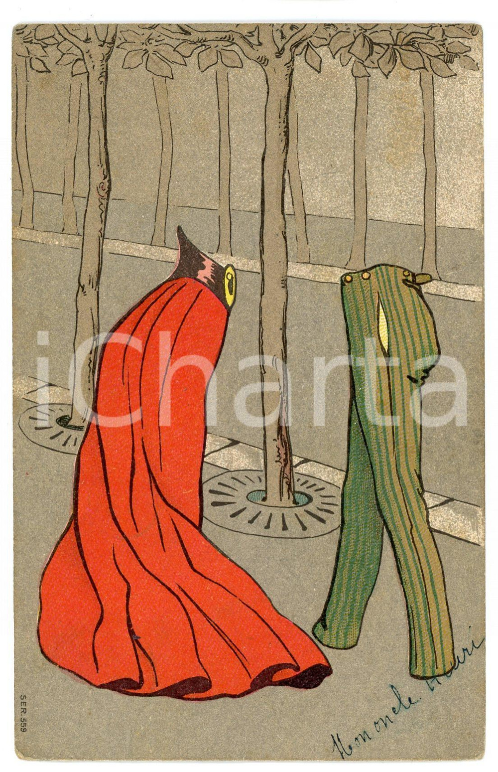 1920 ca HUMOUR - AMOUREUX Femme et mari - Pantalon vivant - Carte postale FP (2)  Cartolina postale d'epoca, non viaggiata.CONDIZIONI: FAIR (smussature agli angoli e affrancatura parzialmente rimossa)FORMATO: FP    originale e autentica 1