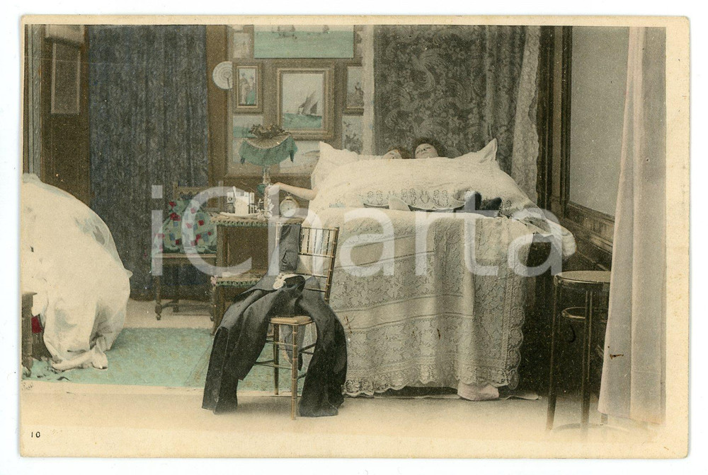 1900 ca CUSTOMS Newlyweds in their bedroom (10) - Vintage Postcard FP  Cartolina postale d'epoca, scritta ma non viaggiata.CONDIZIONI: GFORMATO: FP    originale e autentica 1