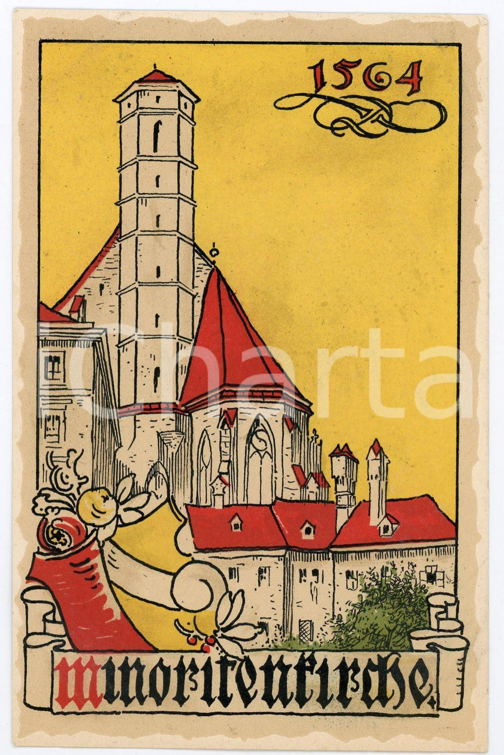 1900 ca WIEN Anno Domini 1564 Minoritenkirche ILLUSTRATED Postcard FP NV  Cartolina postale d'epoca, non viaggiata. FAIR/discreto lievi smussature agli angoli Formato: FP originale e autentica 1
