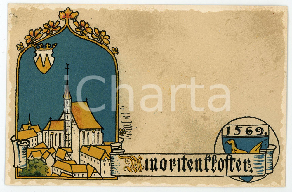 1900 ca WIEN Anno Domini 1569 Minoritenkloster ILLUSTRATED Postcard FP NV  Cartolina postale d'epoca, non viaggiata. FAIR/discreto lievi smussature agli angoli Formato: FP originale e autentica 1