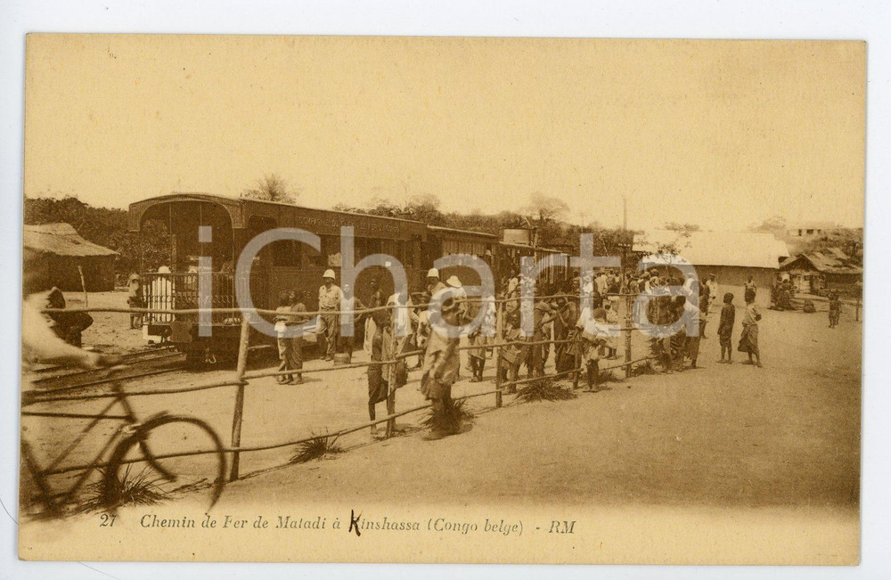1910 CONGO BELGE Chemin de fer de MATADI a KINSHASA - RARE Postcard ANIMATED  Cartolina postale d'epoca, non viaggiata.CONDIZIONI: GFORMATO: FP    originale e autentica 1