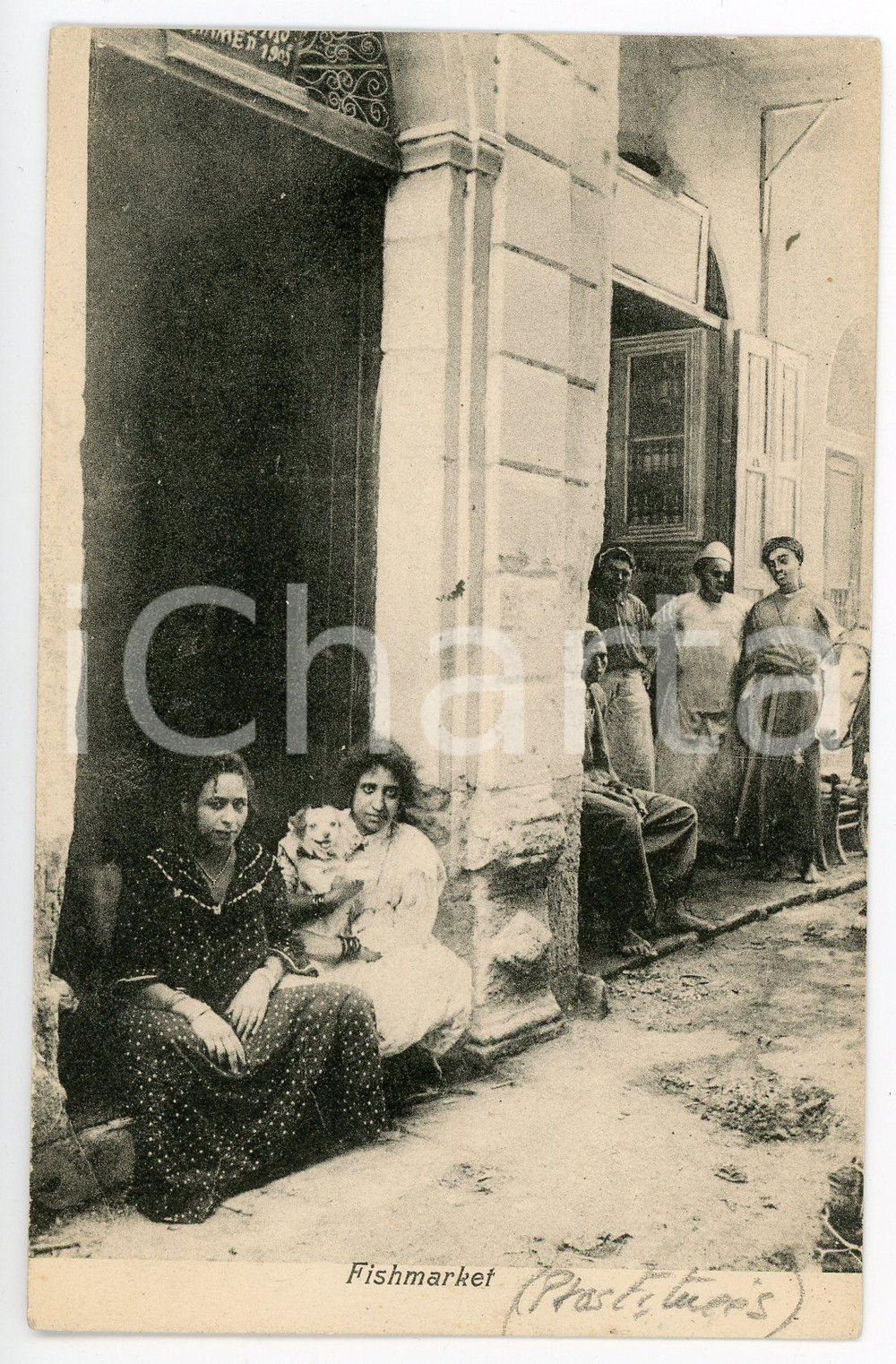 1900 ca COSTUMES EGYPTE Fishmarket - ANIMATED vintage postcard prostitutes  Cartolina postale d'epoca, non viaggiata.CONDIZIONI: GFORMATO: FP    originale e autentica 1