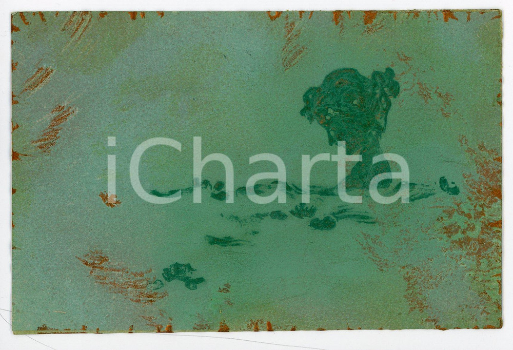 1900 ca ART NOUVEAU Girl - RARE ILLUSTRATED embossed postcard green  Pregevole cartolina postale d'epoca, illustrata, a rilievo, non viaggiata.CONDIZIONI: GFORMATO: FP    originale e autentica 1