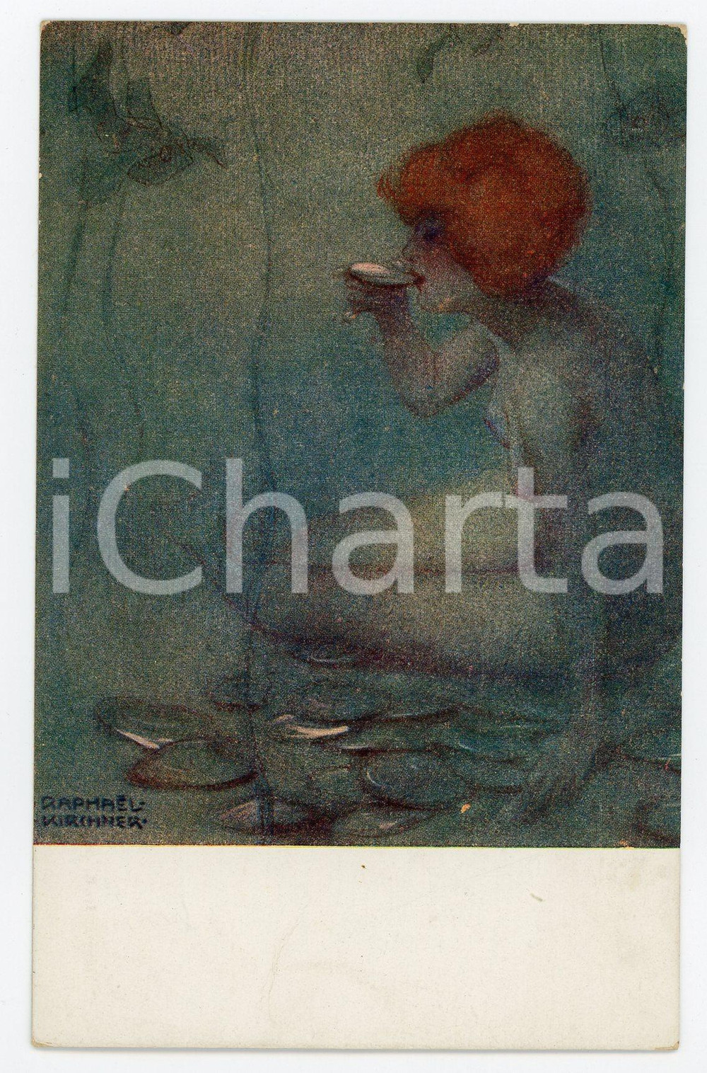1915 ca Artist Raphael KIRCHNER - Ondine - Illustrated vintage nude postcard  Pregevole cartolina postale d'epoca, illustrata da Raphael Kirchner, non viaggiata.CONDIZIONI: GFORMATO: FP    originale e autentica 1