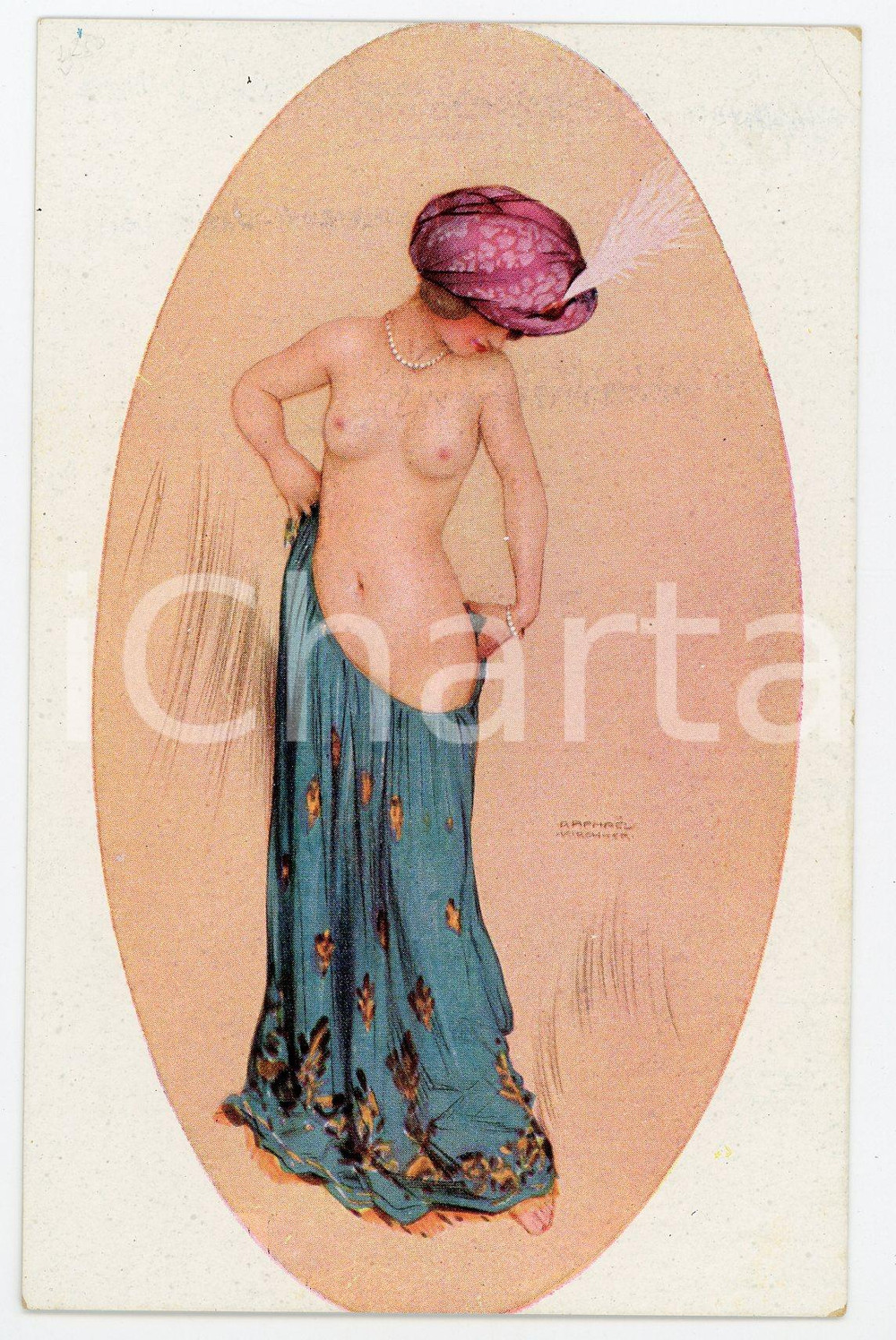 1915 ca Raphael KIRCHNER - Princesse Riquette - Illustrated risque postcard  Pregevole cartolina postale d'epoca, illustrata da Raphael Kirchner, non viaggiata.CONDIZIONI: GFORMATO: FP    originale e autentica 1