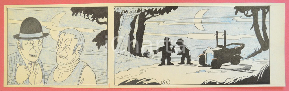 1950 ca DUTCH COMIC by A. REUVERS Original comic strip n.85 - ORIGINAL ART Striscia a fumetti d'epoca, originale e autentica. Disegno originale a china di A. Reuvers.EDITORE: Omnium PressCONDIZIONI: FAIRDIMENSIONI: 31x9 cm    originale e autentica 1