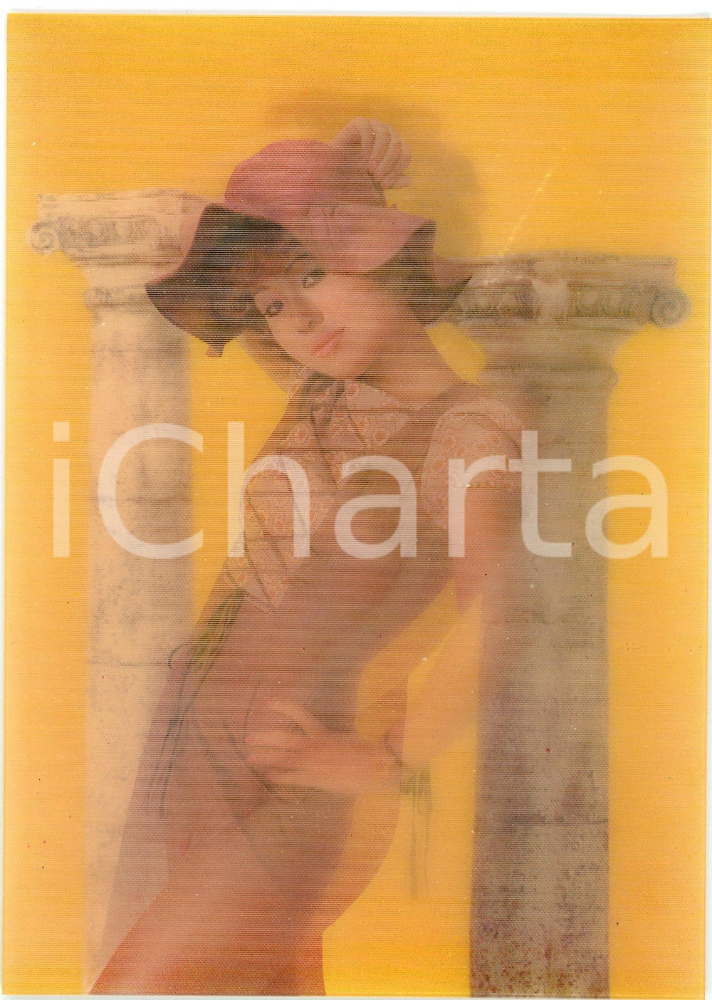1970ca EROTICA VINTAGE Nude japanese girl with columns - Postcard 3D LENTICULAR Cartolina postale d'epoca, 3D lenticolare, non viaggiataFORMATO: FGCONDIZIONI: FAIR    originale e autentica 1