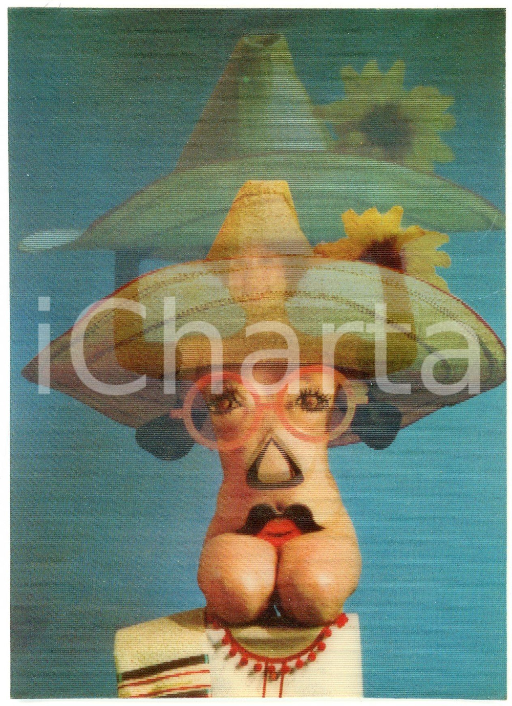 1970 ca EROTICA VINTAGE Japanese girl with sombrero *Toppan 3D LENTICULAR Cartolina postale d'epoca, 3D lenticolare, non viaggiata ma con nota manoscritta al verso.EDITORE: ToppanCONDIZIONI: FAIR    originale e autentica 1
