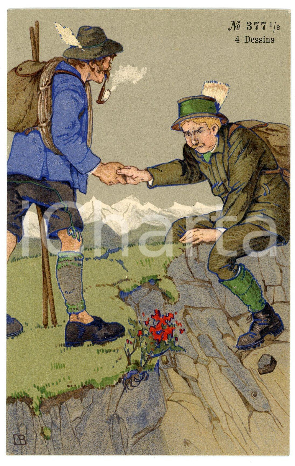 1920 ca AUSTRIA - HUMOUR Mountaineers on a hike ILLUSTRATED Postcard FP NV  Cartolina postale d'epoca, non viaggiata. FAIR/discreto Smussature agli angoli Formato: FP originale e autentica 1