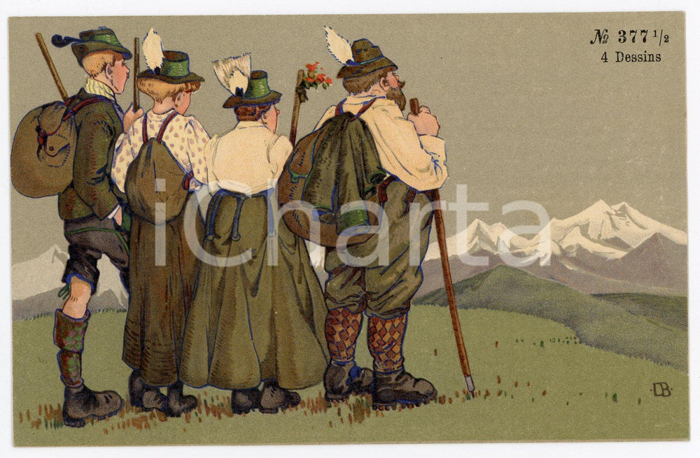 1920 ca AUSTRIA - HUMOUR Mountaineers at the top of a mountain - Postcard FP NV  Cartolina postale d'epoca, non viaggiata. FAIR/discreto Smussature agli angoli Formato: FP originale e autentica 1