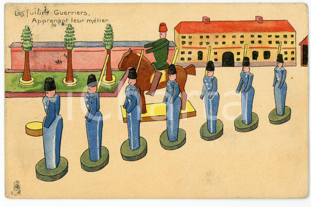 1907 JOUETS Les futurs guerriers - Carte postale ILLUSTRÉE FP NV Cartolina postale d'epoca, viaggiata. FAIR/discreto Lievi piegature e smussature agli angoli Formato: FP originale e autentica 1