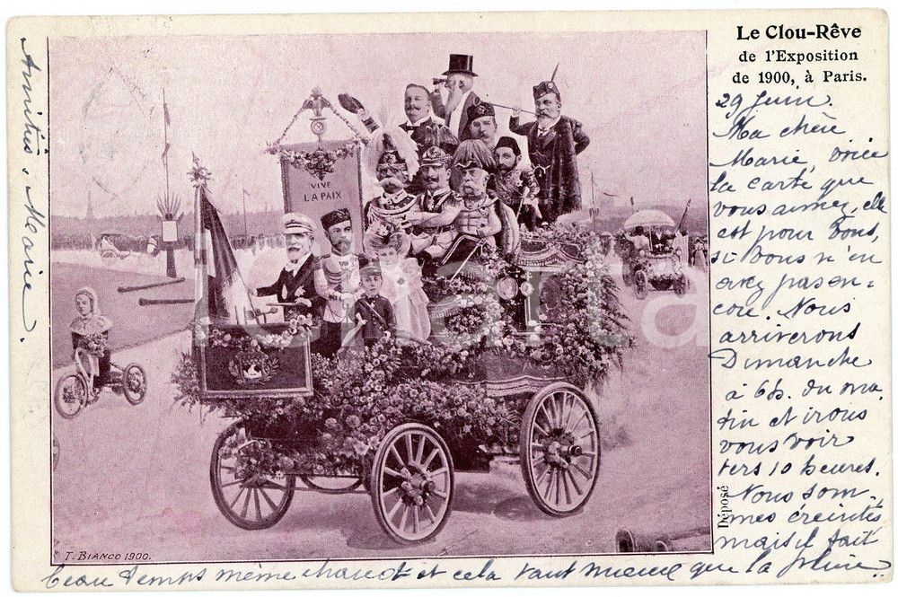 1900 SATIRE Le Clou-Rêve de l'Exposition Ã  Paris - Ill. T. BIANCO Carte postale Cartolina postale d'epoca, viaggiata.CONDIZIONI: FAIRFORMATO: FP     originale e autentica 1
