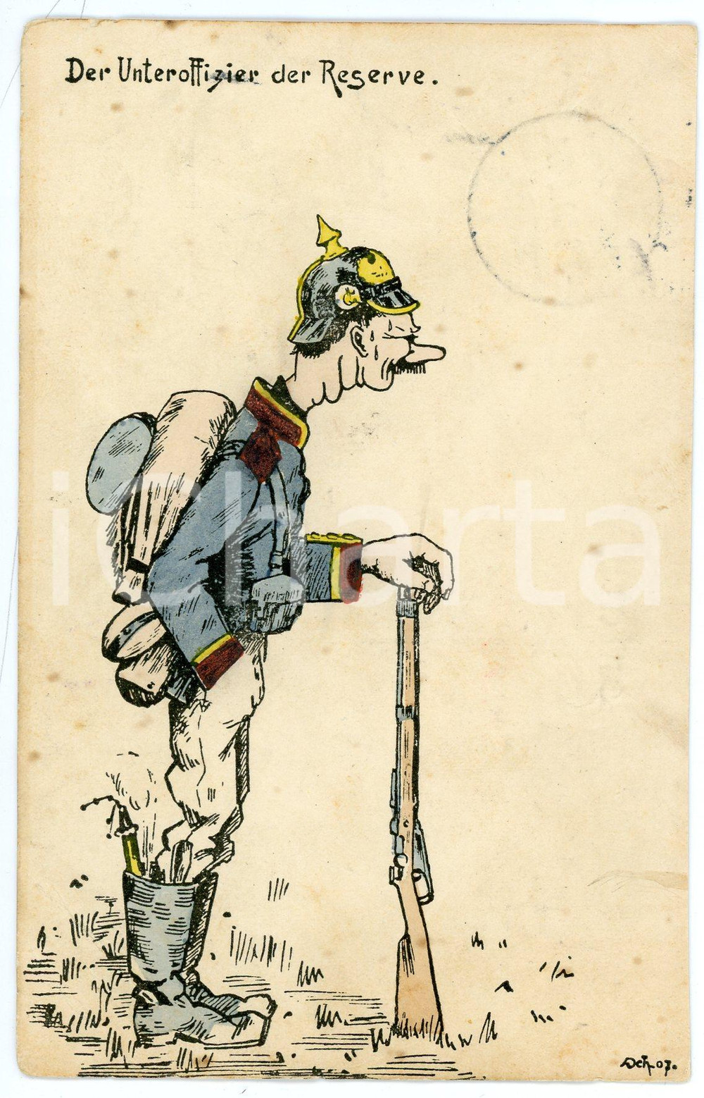 1909 ca GERMANY - SATIRE Old soldier - Unteroffizier der reserve - Postcard FP  Cartolina postale d'epoca, viaggiata. FAIR/discreto Lievi smussature agli angoli, bruniture Formato: FP originale e autentica 1