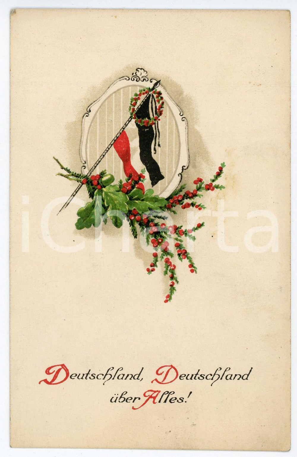 1915 WW1 Deutschland, Deutschland uber alles! ILLUSTRATED Postcard FP NV  Cartolina postale d'epoca, non viaggiata ma con nota manoscritta al verso. FAIR/discreto Lievi smussature agli angoli Formato: FP originale e autentica 1