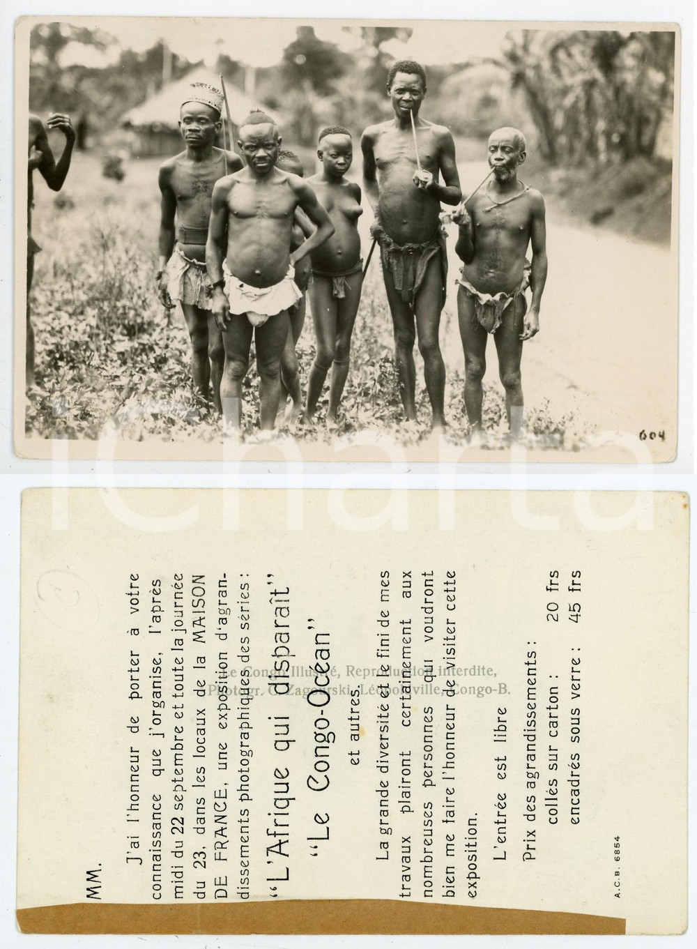 1930 ca C. ZAGOURSKI «L'Afrique qui disparaît» PYGMEES *Photo  Fotografia originale d'epoca, appartenente alla serie «L'Afrique qui disparaît» del fotografo Casimir Zagourski (Léopoldville). CONDIZIONI:FAIR/discreto lievi piegature; lieve sovraimpressione della didascaliaFORMATO: 9x14 cm originale e autentica 1