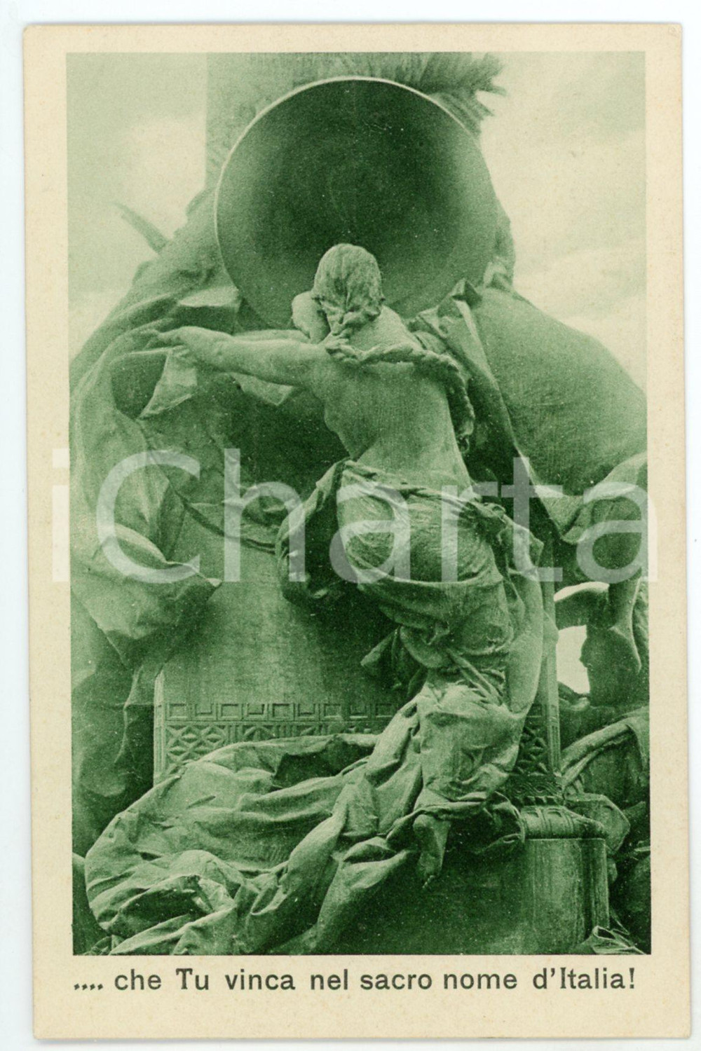 1915 ca WW1 Che tu vinca nel sacro nome dell'Italia - Cartolina FP NV  Cartolina d'epoca, non viaggiata.Al verso la poesia "La riscossa" di Guido Rubetti  FAIR/discreto Lievi smussature agli angoli Formato: FP originale e autentica 1