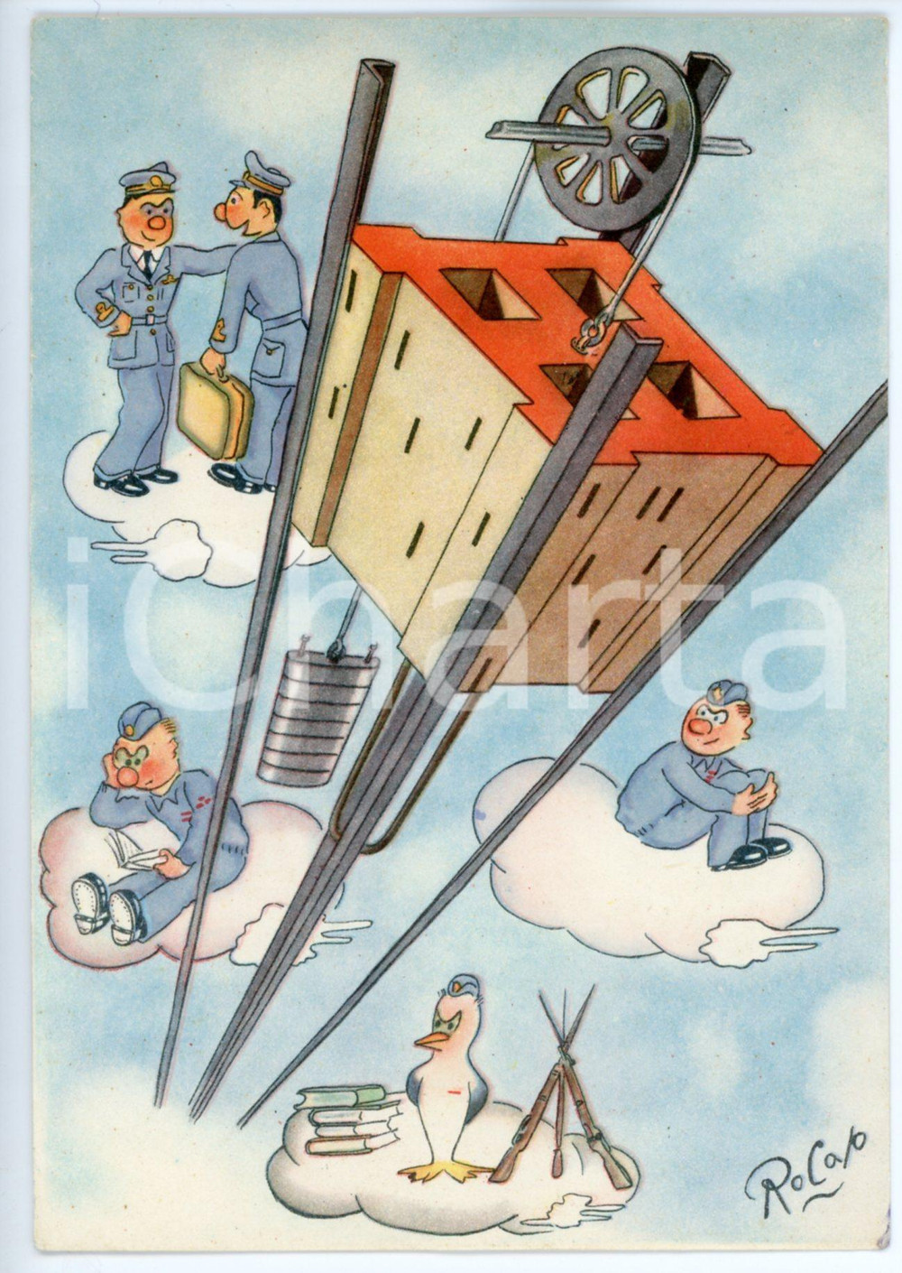 1942 MAK P 100 Regia Accademia Aeronautica - Corso Vulcano *Cartolina FG NV  Cartolina postale d'epoca, viaggiata.Con illustrazione di Rocap. GOOD/buono  Formato: 10x15 cm originale e autentica 1