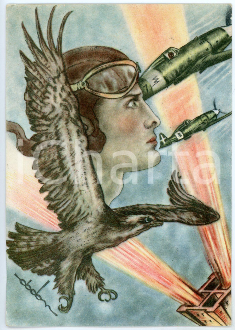 1942 MAK P 100 Regia Accademia Aeronautica - Corso VULCANO Cartolina FG NV  Cartolina postale d'epoca, non viaggiata.CONDIZIONI: FFORMATO: FG    originale e autentica 1