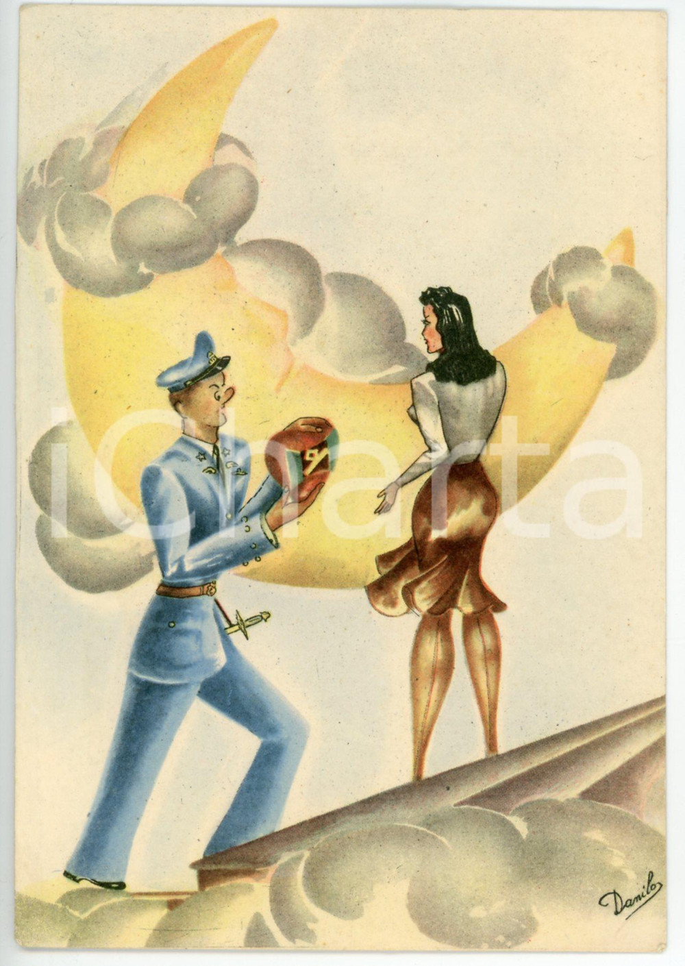 1941 MAK P 100 Regia Accademia Aeronautica - Corso URANO Cartolina FG NV  Cartolina postale d'epoca, non viaggiata.Illustrazione di Danilo.CONDIZIONI: FAIRFORMATO: FG    originale e autentica 1