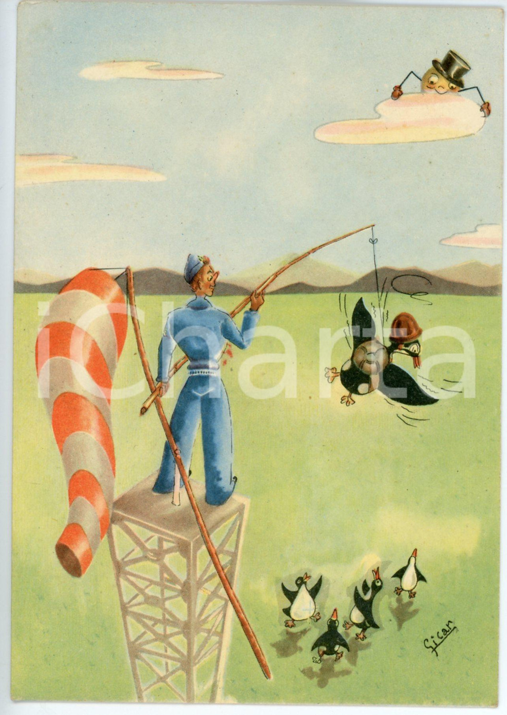 1941 MAK P 100 Regia Accademia Aeronautica - Corso URANO Ill. di SICAR Cartolina  Cartolina postale d'epoca, non viaggiata.CONDIZIONI: FAIRFORMATO: FG    originale e autentica 1