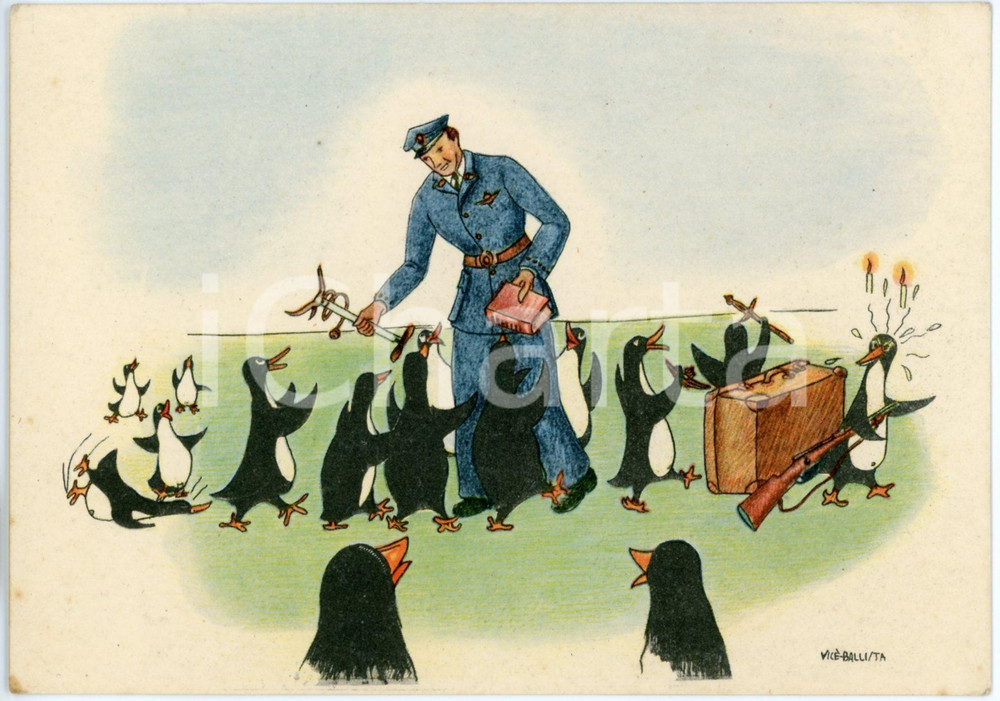 1941 MAK P 100 R. Accademia Aeronautica Corso URANO Cartolina Ill. Vicè BALLISTA  Cartolina postale d'epoca, non viaggiata.CONDIZIONI: FAIRFORMATO: FG    originale e autentica 1