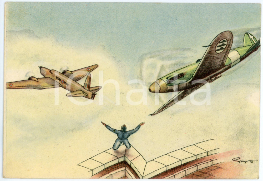1941 MAK P 100 R. Accademia Aeronautica - Corso URANO - Cartolina illustrata FG  Cartolina postale d'epoca, non viaggiata.CONDIZIONI: FAIRFORMATO: FG    originale e autentica 1