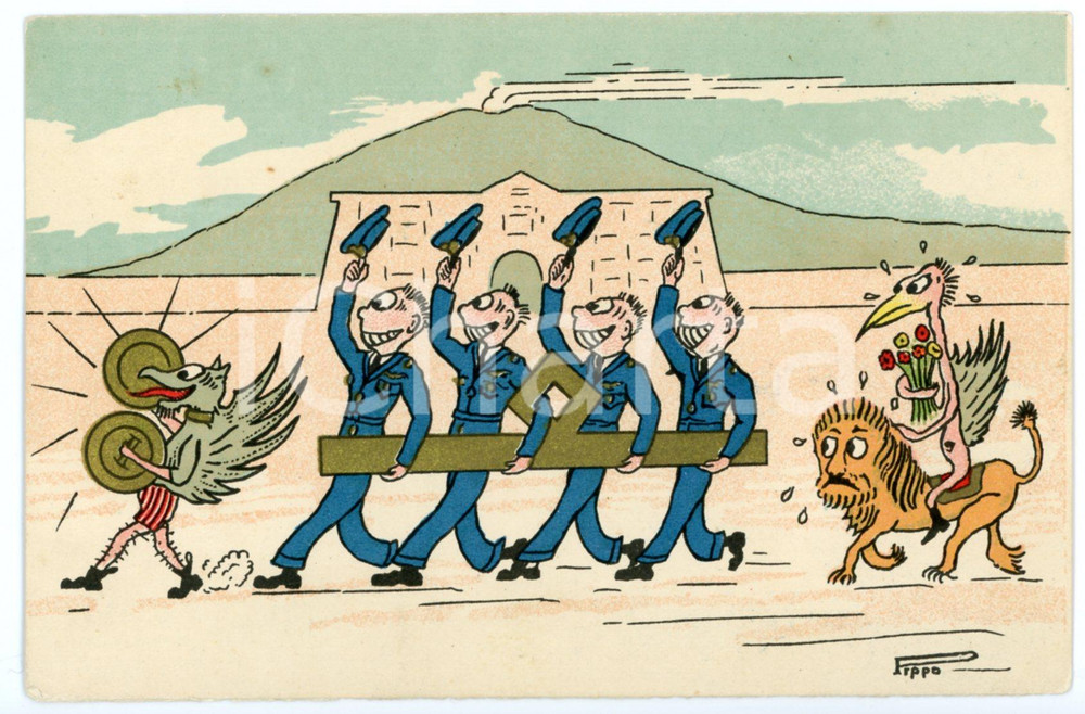 1940ca MAK P 100 Regia Accademia Aeronautica - Corso GRIFO Cartolina FP NV  Cartolina postale d'epoca, non viaggiata.Illustrazione di Pippo.CONDIZIONI: FAIRFORMATO: FP    originale e autentica 1