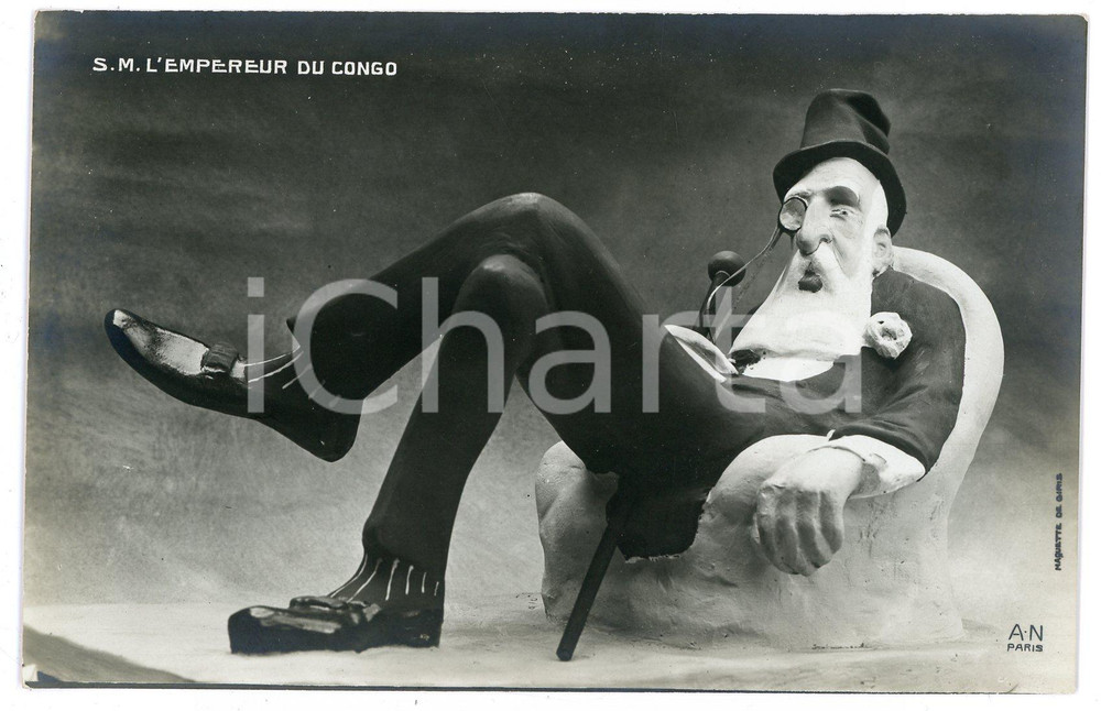 1910 ca AFRIQUE - SATIRE S.M. l'Empereur du CONGO Carte postale FP NV (1)  Cartolina postale d'epoca, non viaggiata. GOOD/buono  Formato: 14x9 cm originale e autentica 1