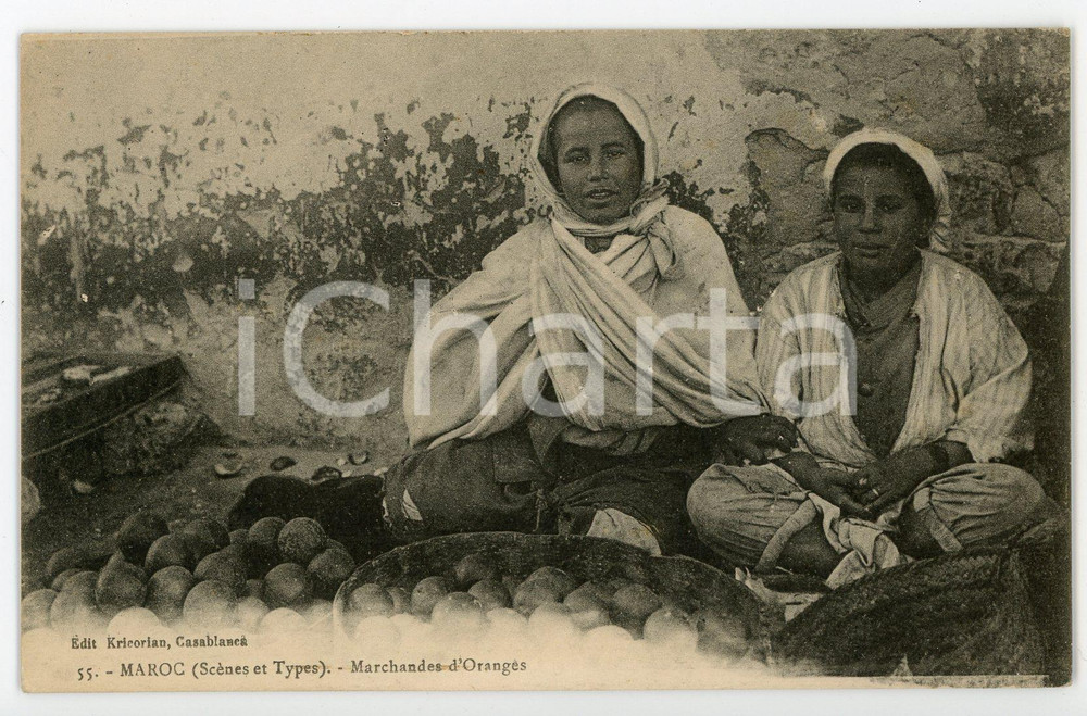 1920 ca MAROC ScÃ¨nes et types - Marchandes d'Oranges - Carte postale FP NV  Cartolina postale d'epoca, non viaggiata.CONDIZIONI: FAIRFORMATO: FP    originale e autentica 1