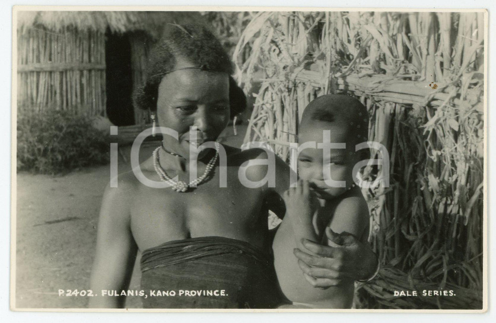 1920 ca NIGERIA - KANO PROVINCE Fulani mother and son - Postcard FP NV  Cartolina postale d'epoca, non viaggiata.CONDIZIONI: FAIRFORMATO: FP    originale e autentica 1