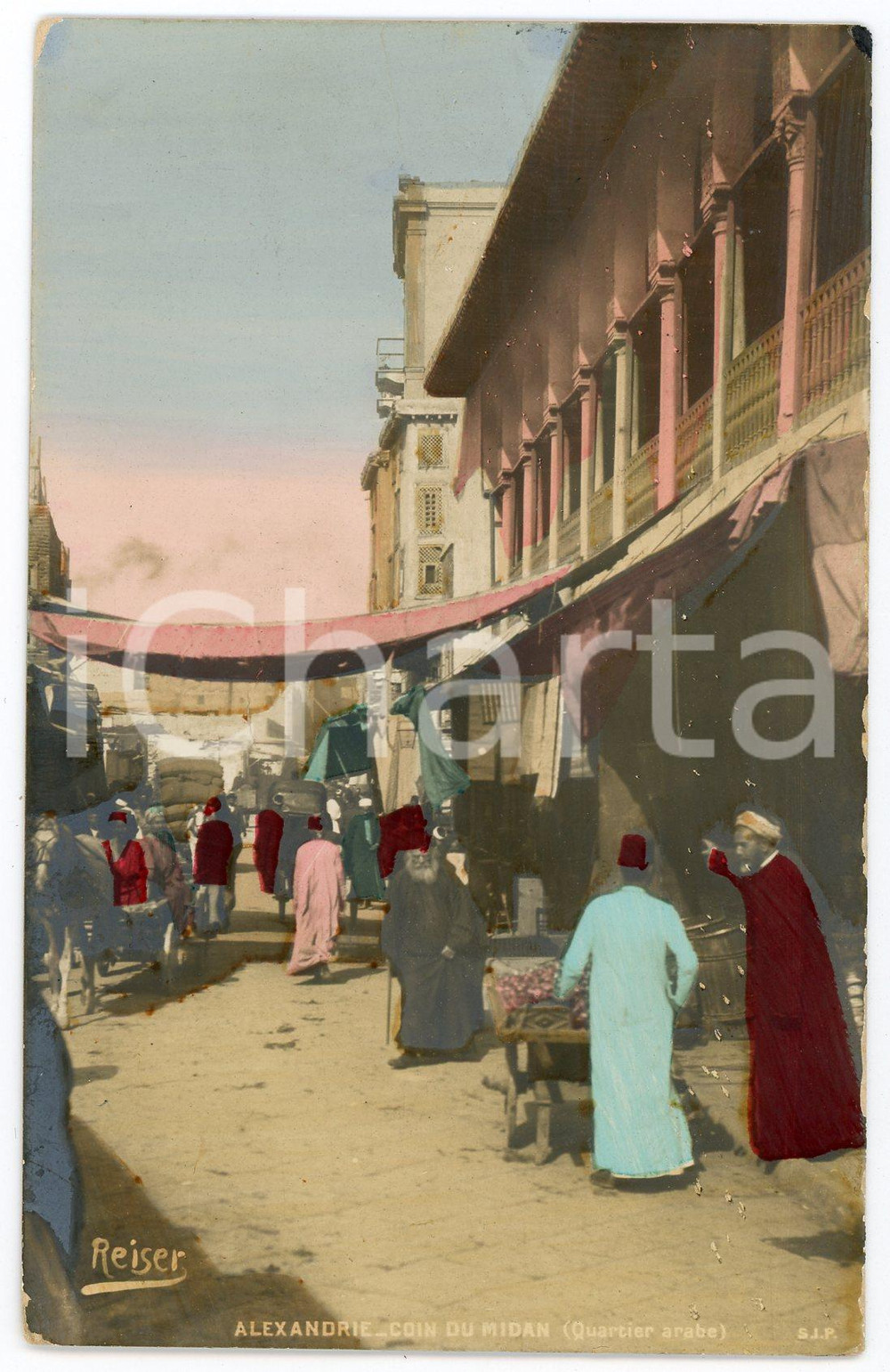 1933 ALEXANDRIE (EGYPTE) Coin du Midan - Quartier arabe - Carte postale FP VG  Cartolina postale d'epoca, viaggiata.CONDIZIONI: FAIRFORMATO: FP    originale e autentica 1