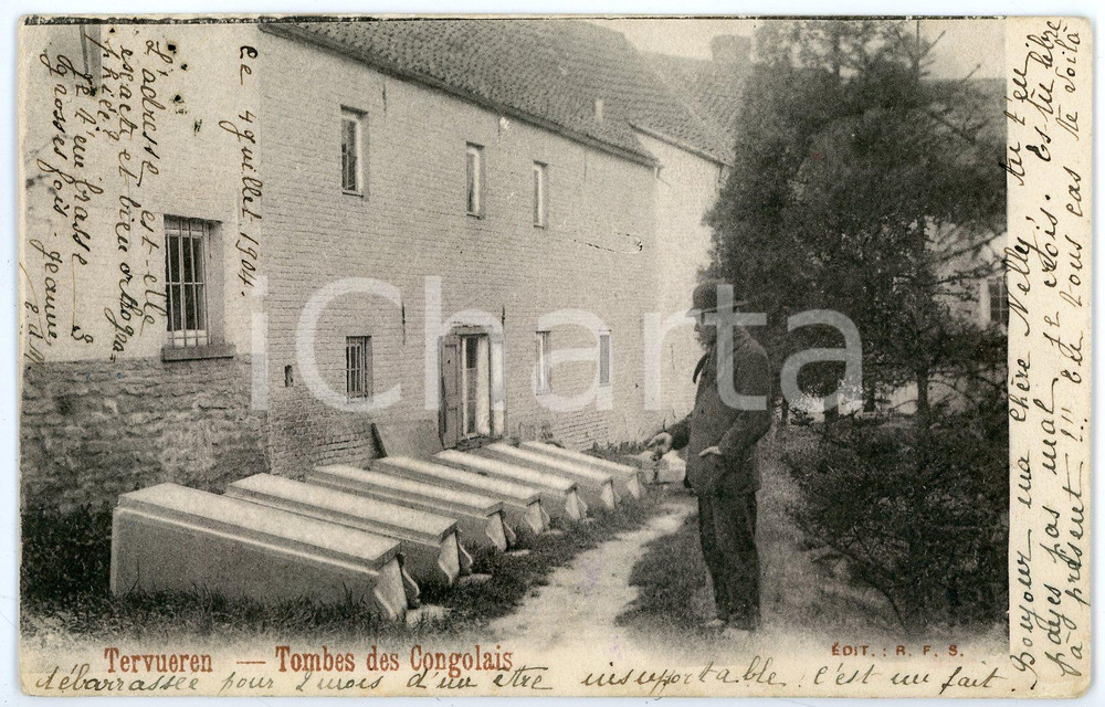 1904 TERVUREN Tombes des congolais - Carte postale FP VG Cartolina postale d'epoca, viaggiata.CONDIZIONI: fairFORMATO: FP    originale e autentica 1