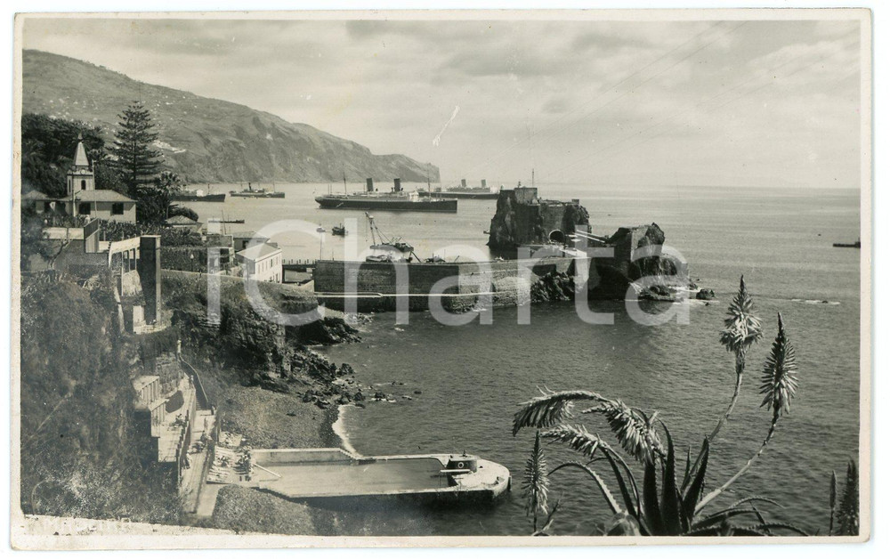 1938 MADEIRA - PORTUGAL Overview of Funchal Bay - Postcard FP VG  Cartolina postale d'epoca, viaggiata.CONDIZIONI: FAIRFORMATO: FP    originale e autentica 1