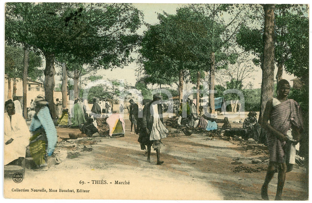 1930 ca THIÈS - SENEGAL Marché - Carte postale FP VG Cartolina postale d'epoca, viaggiata.CONDIZIONI: FAIRFORMATO: FP    originale e autentica 1