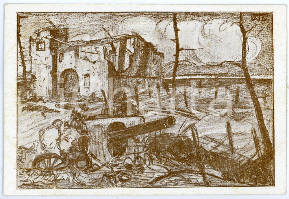 1920 ca Artista TATO Guglielmo SANSONI Ricordi della GRANDE GUERRA (4) Cartolina  Cartolina postale d'epoca, non viaggiata.EDITORE: L'Azione StudentescaSERIE: n.4 - Dopo la lottaCONDIZIONI: FAIR (alone al verso)FORMATO: FP    originale e autentica 1