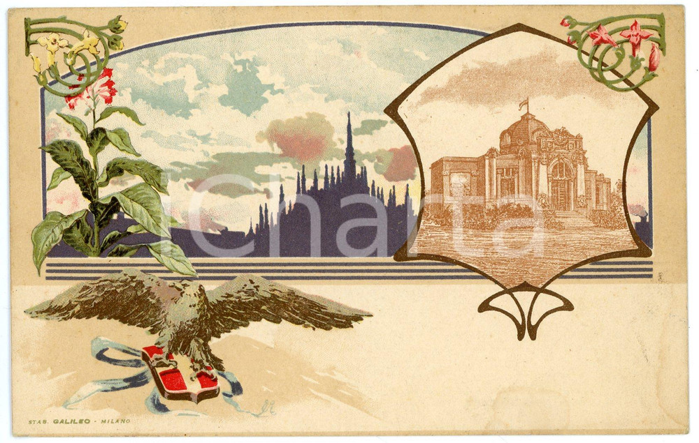 1906 MILANO Esposizione internazionale - Chinino di Stato - Cartolina FP NV  Cartolina postale d'epoca, non viaggiata.CONDIZIONI: FAIR (lievi smussature agli angoli)FORMATO: FP    originale e autentica 1