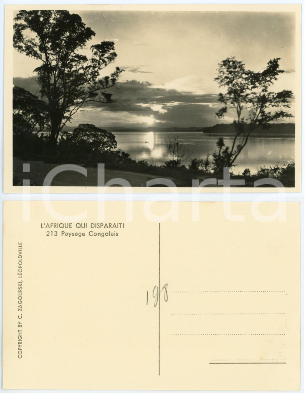 1930 ca C. ZAGOURSKI «L'Afrique qui disparaît» Paysage Congolais - Postcard  Fotocartolina postale d'epoca, appartenente alla serie &laquo;L'Afrique qui dispara&icirc;t&raquo; del fotografo Casimir Zagourski (L&eacute;opoldville).N&deg; 213, non viaggiata.CONDIZIONI: GFORMATO: 14x9 cm    originale e autentica 1