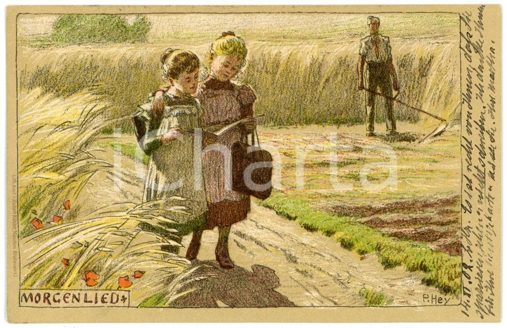 1902 DEUTSCHLAND "Morgenlied" by Paul HEY - Postkarte FP VG  Cartolina postale d'epoca, viaggiata.CONDIZIONI: FAIRFORMATO: FP    originale e autentica 1