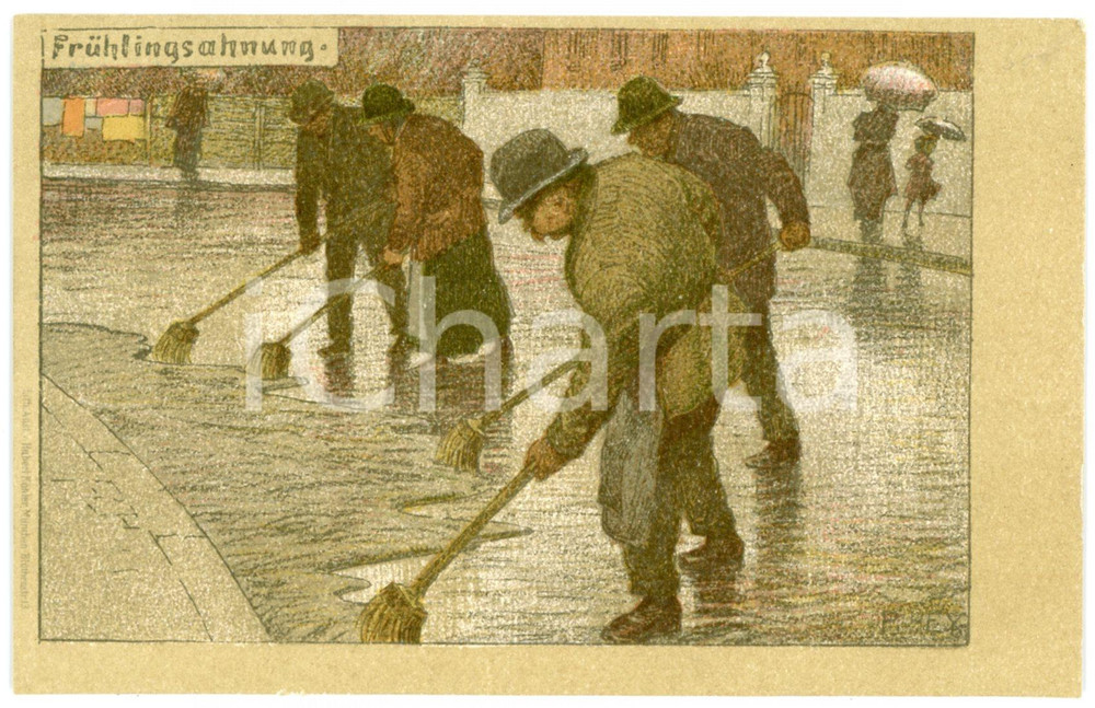 1900 ca DEUTSCHLAND "Frühlingsahnung" by Paul HEY - Postkarte FP NV  Cartolina postale d'epoca, non viaggiata.CONDIZIONI: FAIRFORMATO: FP    originale e autentica 1