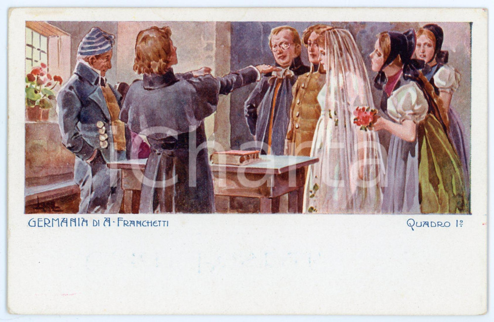 1905 ca LIRICA Alberto FRANCHETTI "Germania" - Quadro 1° - Cartolina  Cartolina postale d'epoca, non viaggiata.Editore: Officine G. Ricordi &amp; C. Milano.CONDIZIONI: GFORMATO: FP    originale e autentica 1